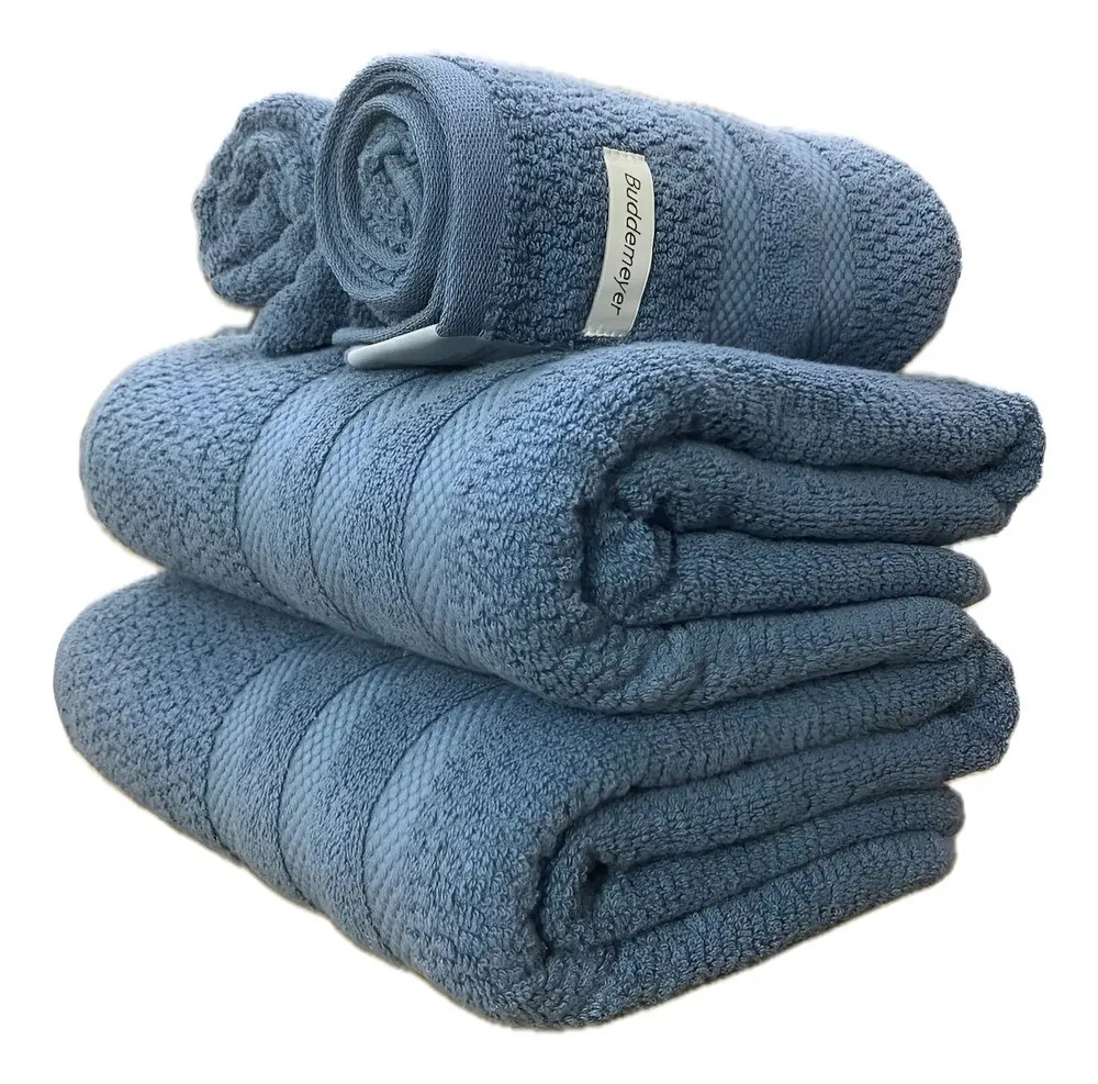 foto de Jogo Toalha Banho Buddemeyer Vanilla Extra Soft Algodão 4pçs Cor Azul