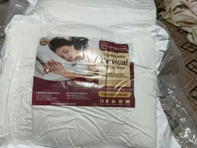 foto de Kit 3 Travesseiro Cervical Magnético Ortopédico Coluna Firme Branco