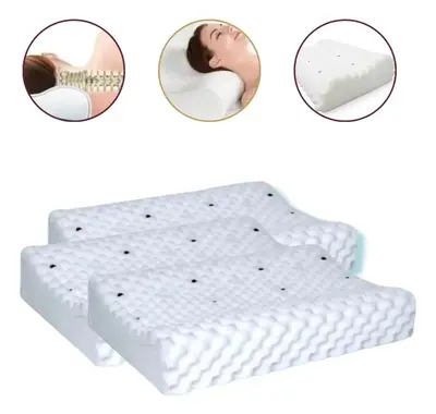 foto de Kit 3 Travesseiro Cervical Magnético Ortopédico Coluna Firme Branco