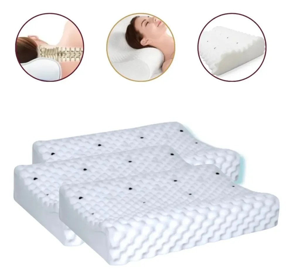 Kit 3 Travesseiro Cervical Magnético Ortopédico Coluna Firme Branco