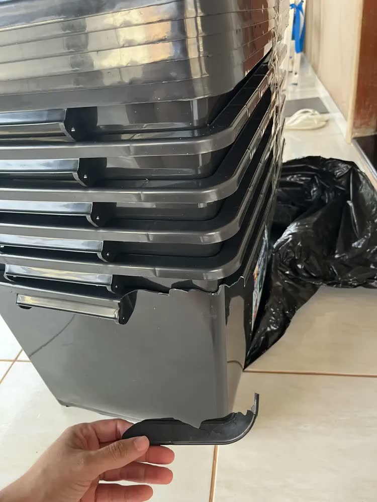 foto de Kit Com 10 Caixas Organizadoras Com Tampa E Trava 56 Litros Grande Resistente Com Brinde 123 Organizei