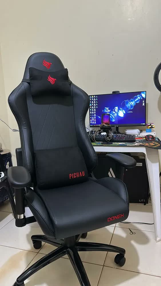 foto de Cadeira Gamer Pichau Donek L, Preto, Pch-dnkl-bl02