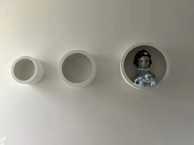 foto de Trio Nicho Decorativo Infantil Redondo Mdf Decoração Parede