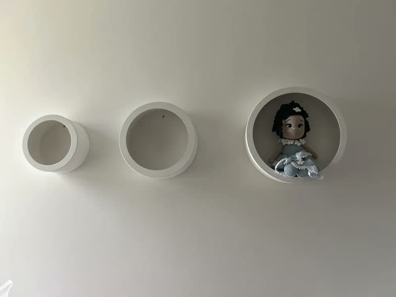 foto de Trio Nicho Decorativo Infantil Redondo Mdf Decoração Parede