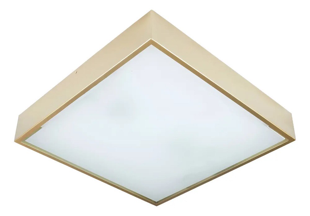 Plafon Sobrepor Spot Led Quadrado 2 Lâmpadas LED 25x25 Dourado