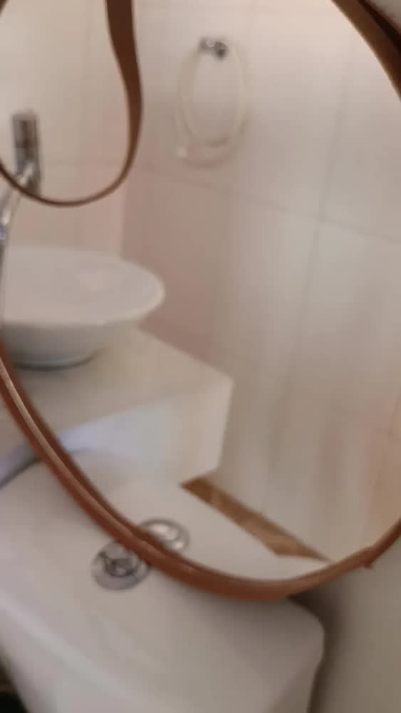 foto de Espelho Adnet Redondo 30 40 50 Cm Alça Em Couro Decorativo