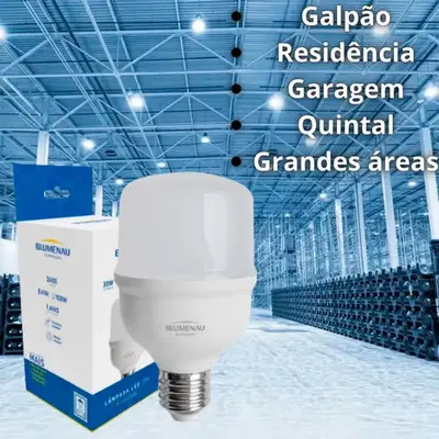 foto de Kit 2 Lâmpadas LED 30W Blumenau Bulbo E27 Branco Frio 6500K 2400lm