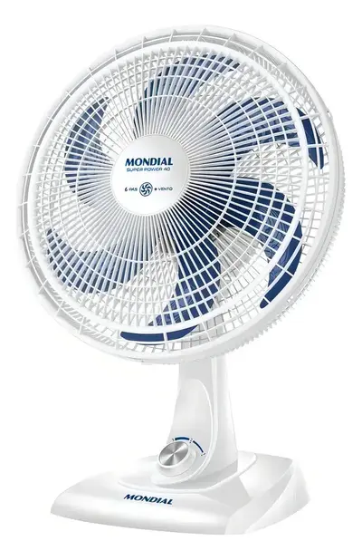 foto de Ventilador De Mesa Vsp-40-w Super Power 40 Cm Mondial 140w Estrutura Branco/Azul Pás Branco/Azul