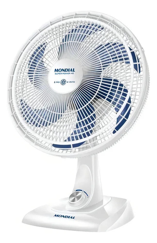 Ventilador De Mesa Vsp-40-w Super Power 40 Cm Mondial 140w Estrutura Branco/Azul Pás Branco/Azul