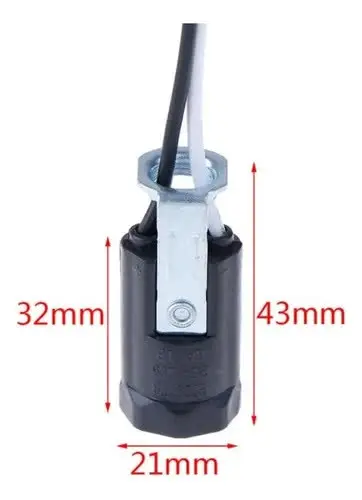 foto de Kit 5 Base Bocal Lâmpada E12 Cor Preto