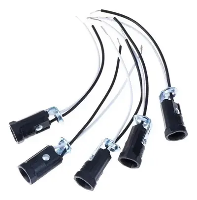 foto de Kit 5 Base Bocal Lâmpada E12 Cor Preto