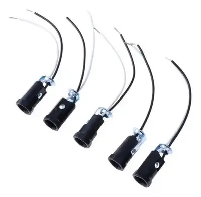 foto de Kit 10 Base Bocal Lâmpada E12 Cor Preto