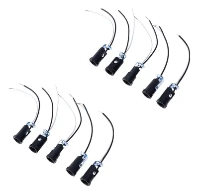 foto de Kit 10 Base Bocal Lâmpada E12 Cor Preto