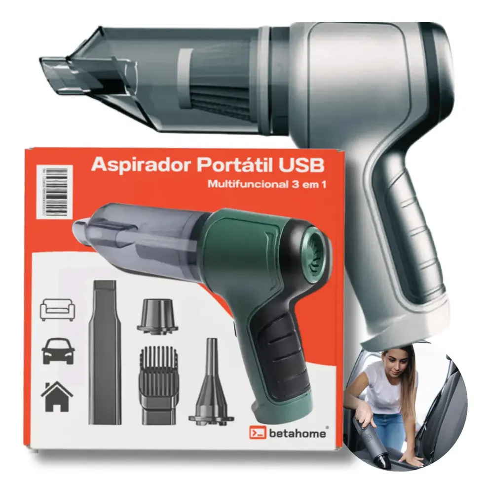 foto de Mini Aspirador de Pó Betahome Portátil 120W USB Soprador Sem Fio 6000Pa Compacto