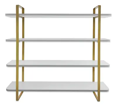foto de Prateleira Multiuso Arnad Design Industrial Cor Dourado/branco