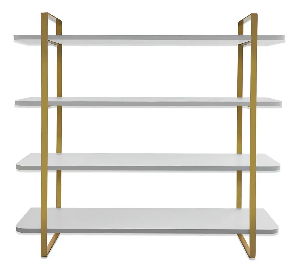 Prateleira Multiuso Arnad Design Industrial Cor Dourado/branco