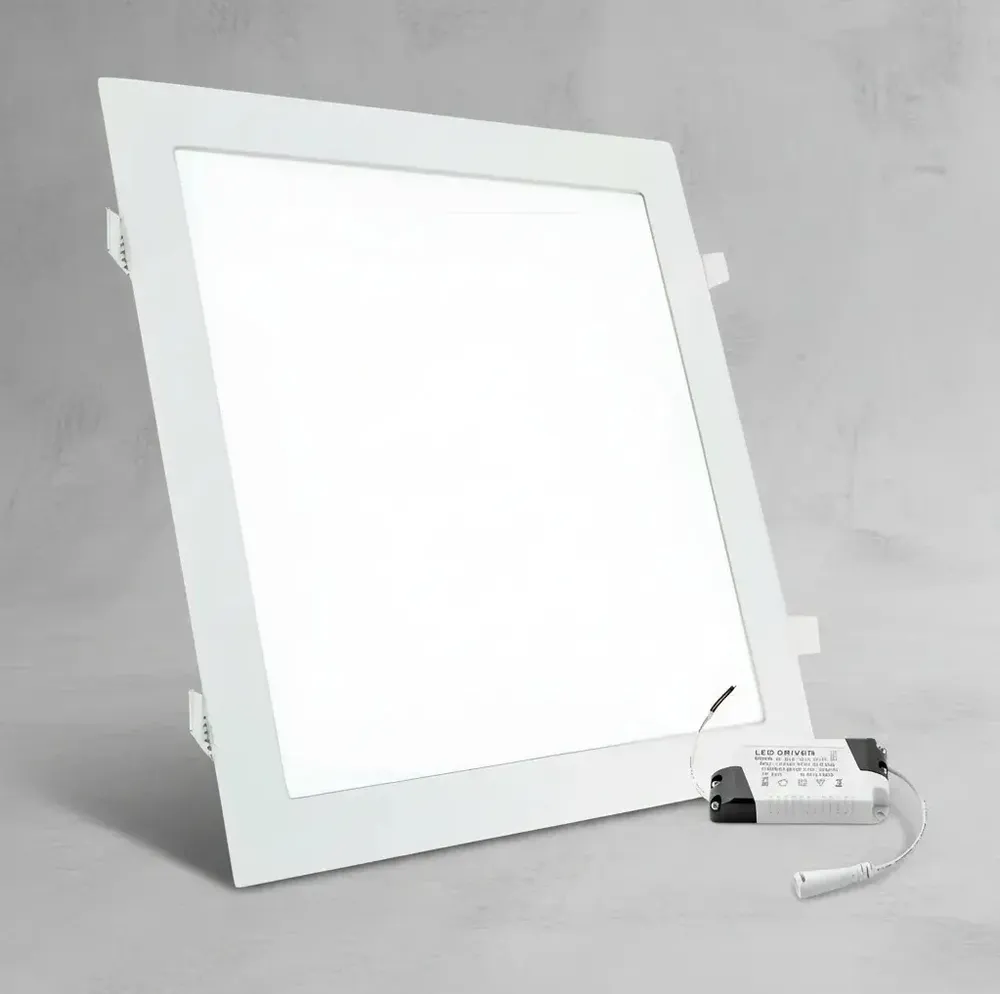 foto de Plafon Luminaria Led 30x30 Quadrado Embutir 6000k/6500k 32w Estrutura Branco-frio