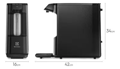 foto de Purificador de Água Gelada Fria e Natural Eletrônico Placa Compacto Electrolux PE12P com Filtro Carvão 6 meses ou 3000L Painel Touch Preto Bivolt