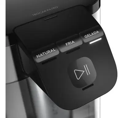 foto de Purificador de Água Gelada Fria e Natural Eletrônico Placa Compacto Electrolux PE12P com Filtro Carvão 6 meses ou 3000L Painel Touch Preto Bivolt
