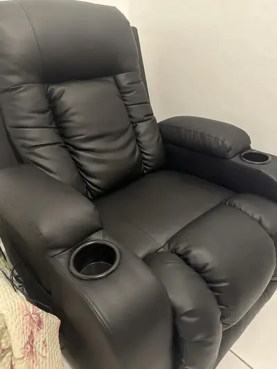 foto de Poltrona Liff Reclinável Aquecimento Massagem Pu Bege