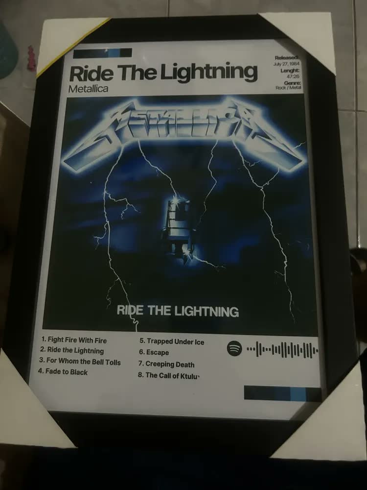 foto de Quadro Metallica Spotify 30x20 Decorativo- Escolha Seu Álbum