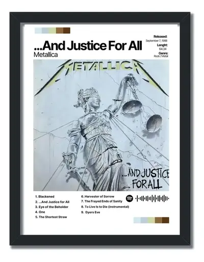 foto de Quadro Metallica Spotify 30x20 Decorativo- Escolha Seu Álbum