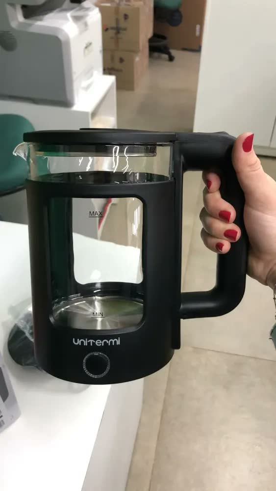 foto de Chaleira Elétrica De Vidro Mali 1,5l Unitermi Cor Preto