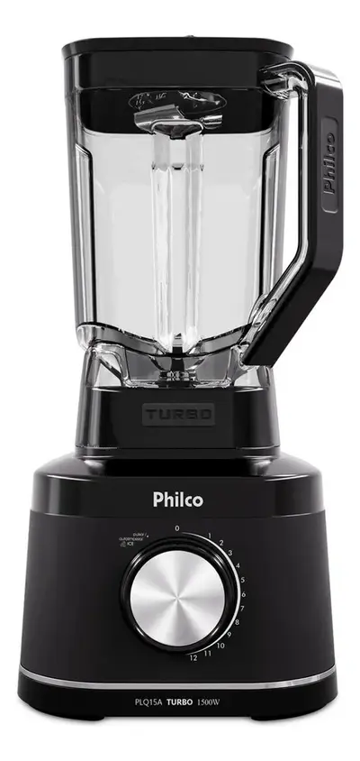 foto de Liquidificador Philco 1500W 3,1L 12 Velocidades com 6 Lâminas PLQ15A