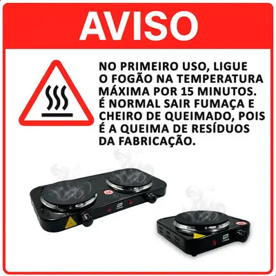 foto de Fogão de Mesa Elétrico INMA de 2 Bocas para Camping e Viagem, em Inox