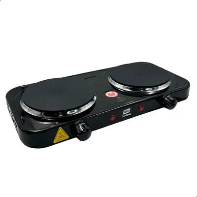 foto de Fogão de Mesa Elétrico INMA de 2 Bocas para Camping e Viagem, em Inox