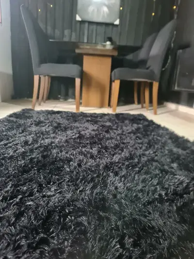 foto de Tapete 2,00x1,50 Peludo Felpudo Sala E Quarto Cores Cor Cinza Mesclado Desenho Do Tecido Pelo Alto Casa Laura Enxovais Tapete Médio Para Sala