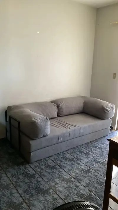 foto de Puff Sofá Que Vira Cama Casal 2 Em 1 Pufe Na Caixa Moderno Cor Terracota Industrial