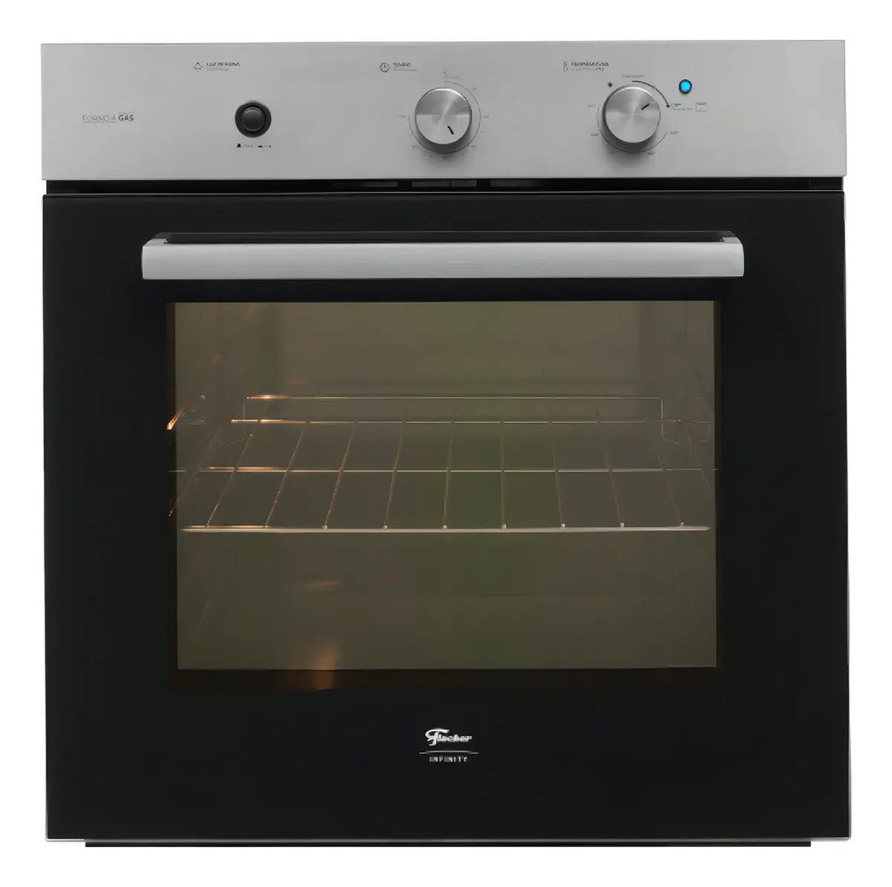 Forno A Gás De Embutir Fischer Infinity 78l Grill Inox Cor Preto