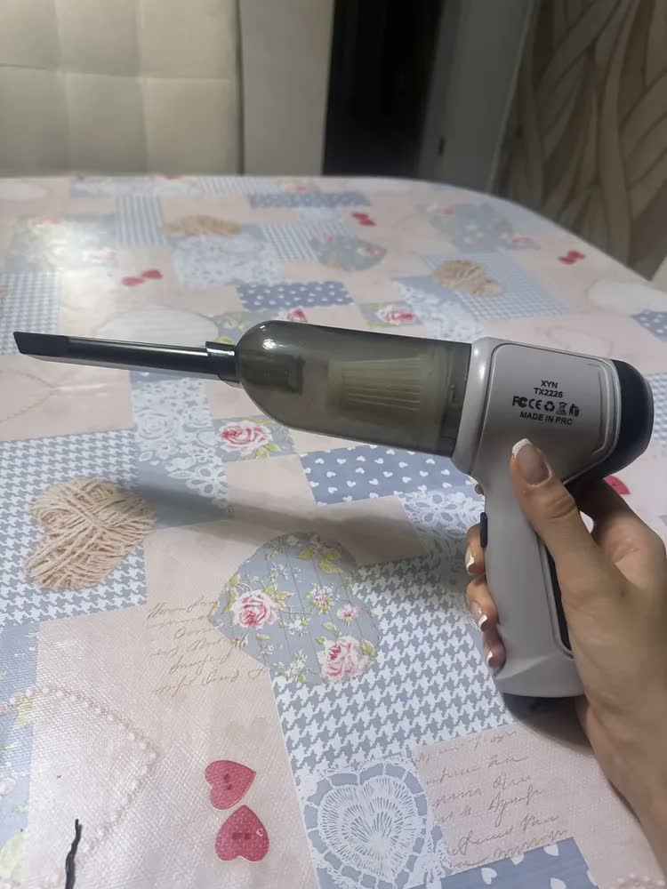 foto de Mini Aspirador De Pó Portátil Recarregável Soprador Usb Automotivo 3em1 Sem Fio Premium Vácuo Limpeza Carro Multifuncional Casa Chrome Technology