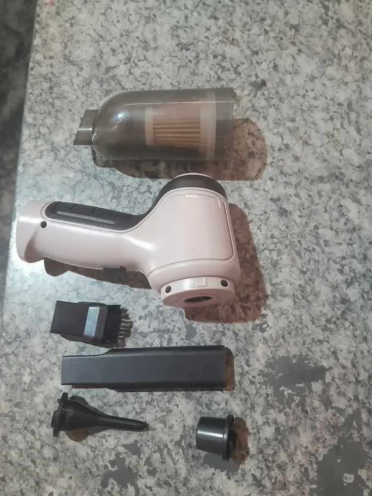 foto de Mini Aspirador De Pó Portátil Recarregável Soprador Usb Automotivo 3em1 Sem Fio Premium Vácuo Limpeza Carro Multifuncional Casa Chrome Technology