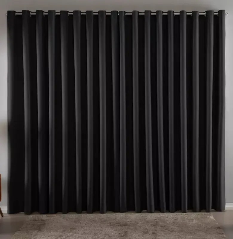 Cortina Blackout Em Tecido 2,80x2,30 Corta Luz Cor Preta
