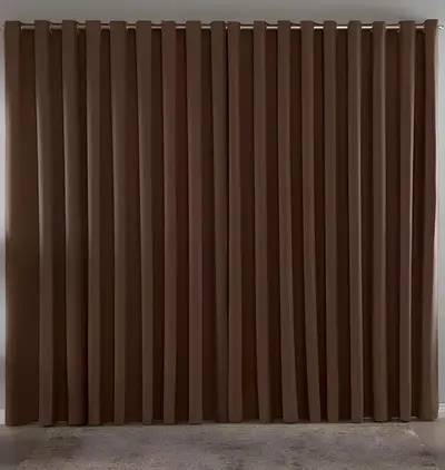foto de Cortina Blackout Em Tecido 2,80x2,30 Corta Luz Cor Tabaco