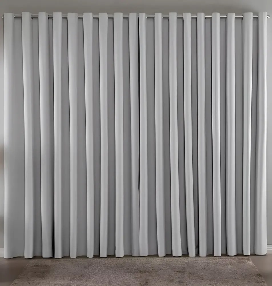 Cortina Blackout Em Tecido 2,80x2,30 Corta Luz Cor Gelo