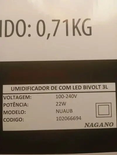 foto de Umidificador de Ar Ultrassônico Silencioso 3l Bivolt com led