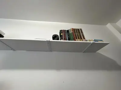 foto de 25cm - Mão Francesa Cantoneira Branca Invertida - Rio Design99 - Ferro Aço Suporte Para Prateleira Reforçada Resistente Industrial Madeira Bancada Estante S20