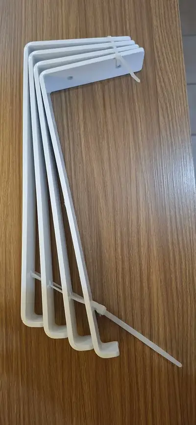 foto de 25cm - Mão Francesa Cantoneira Branca Invertida - Rio Design99 - Ferro Aço Suporte Para Prateleira Reforçada Resistente Industrial Madeira Bancada Estante S20