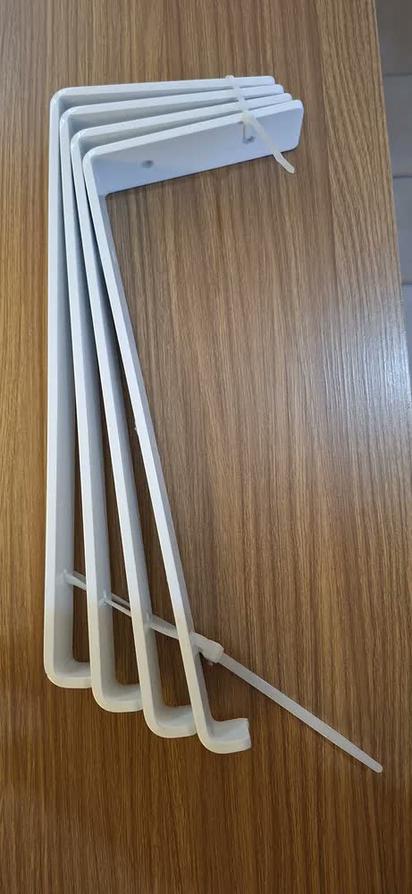 foto de 25cm - Mão Francesa Cantoneira Branca Invertida - Rio Design99 - Ferro Aço Suporte Para Prateleira Reforçada Resistente Industrial Madeira Bancada Estante S20