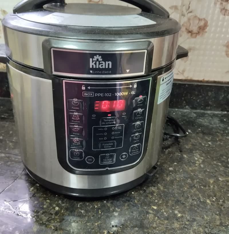 foto de Panela De Pressão Elétrica Ppe-102 6 Litros Kian Preto