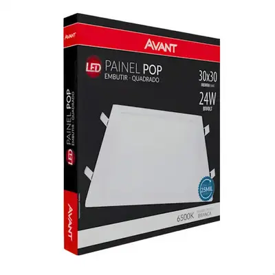 foto de Painel Plafon Led 24w Quadrado Embutir Branco Frio 29x29