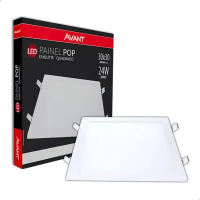 foto de Painel Plafon Led 24w Quadrado Embutir Branco Frio 29x29