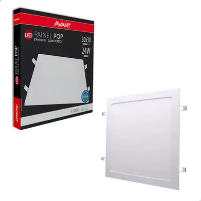 foto de Painel Plafon Led 24w Quadrado Embutir Branco Frio 29x29