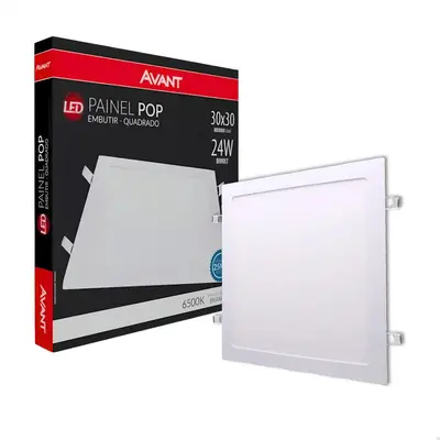 foto de Painel Plafon Led 24w Quadrado Embutir Branco Frio 29x29