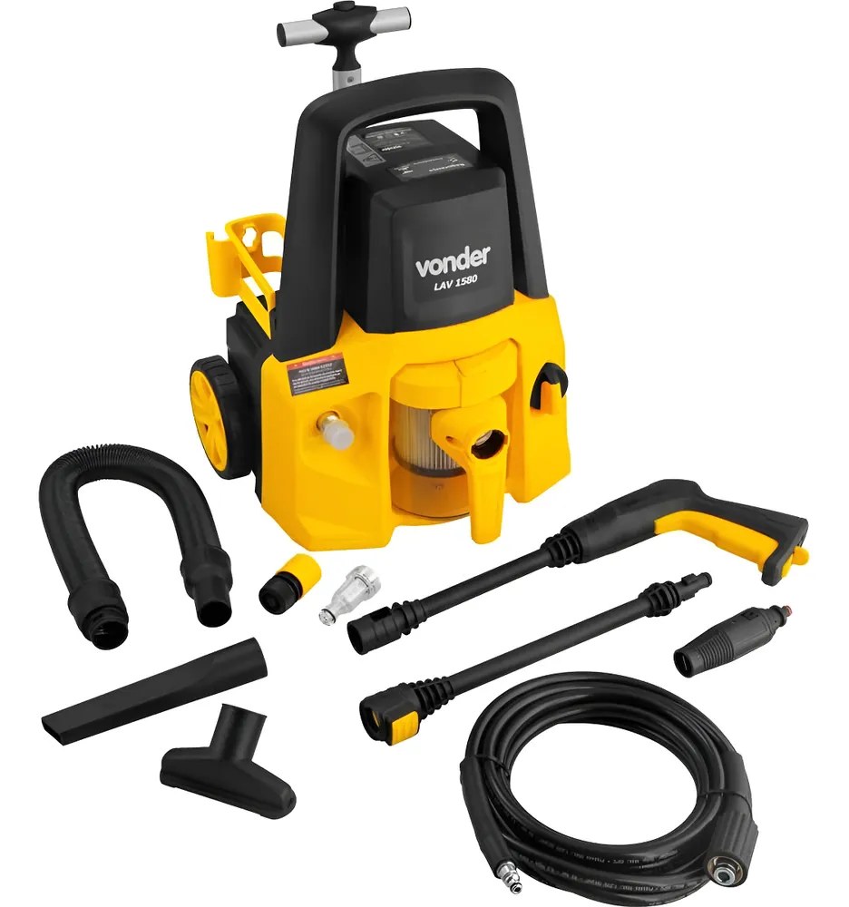 Lavadora de Alta Pressão e Aspirador 2 em 1 LAV 1580 220V Vonder 1500W com Stop Total e Filtro HEPA