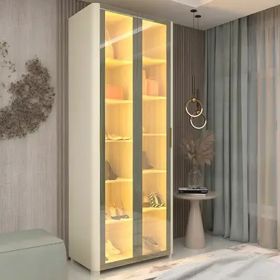 foto de Sapateira 2 Portas Reflecta Com Pés E Led 100% Mdf