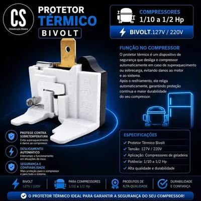 foto de Relé E Protetor Térmico Ptc Universal P/ Geladeira Consul Brastemp Electrolux Continental Ge Metalfrio Gelopar